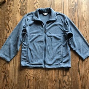 Columbia women’s blue fleece zip up jacket, size L